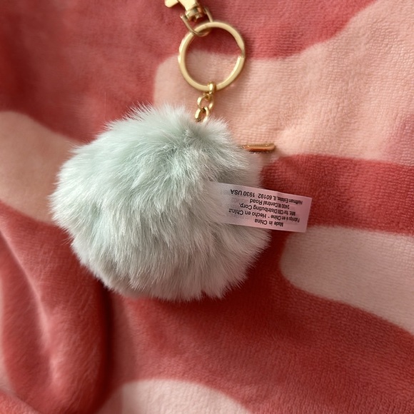 Claire’s Mint Green Furry Cat Pom Keychain - Picture 5 of 6